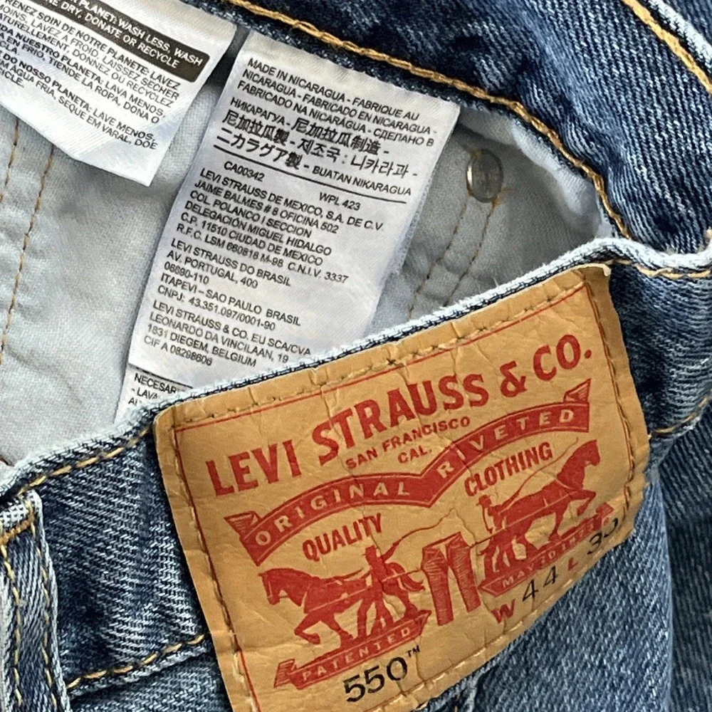 Levis 550 Relaxed Fit Jeans‎ Men's 44x30 Med Blue Denim 100% Cotton EUC